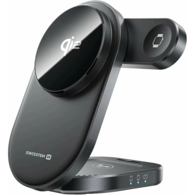 Swissten 3v1 Skladacia bezdrôtová nabíjačka QI2, MagSafe 14546152