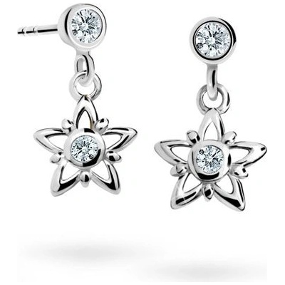 Danfil detské náušnice hviezdičky C1996 z bieleho zlata white puzeta