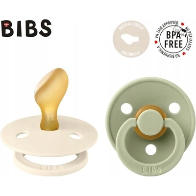 Bibs Colour anatomické dudlíky z přírodní kaučuk 2ks Ivory / Sage – Zboží Dáma