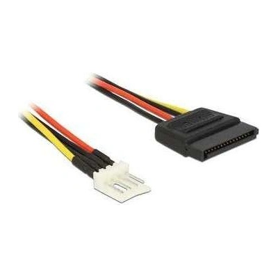 Delock napájecí kabel SATA 15 pin samec > 4 pin floppy samec 15 cm 83918