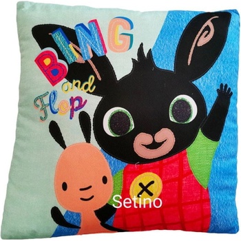 Setino obojstranný vankúš Zajačik Bing & Flop Zajačik Bing v póze Usaina Bolta 40x40