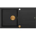 Quadron Unique Evan 111 вградена композитна мивка, черна, медна, 86x50 см (HCQE8650U7_PVDC1_P2O) Мивка за вграждане