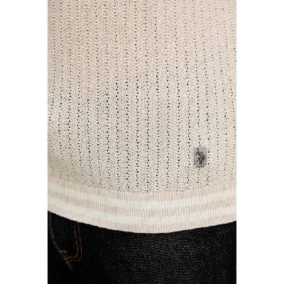 U. S. Polo Assn U. S. Polo Assn. тениска с яка мъжка от памук TIPPED OPEN KNIT SS (MUP4673)