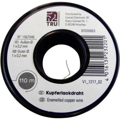 Tru Components 2UEWF 1570225 měděný drát smaltovaný lakem, 0.10 mm, 450 m