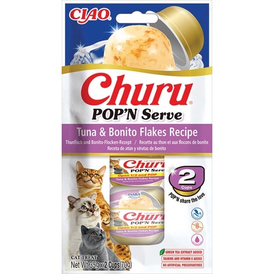 Churu Cat POP'N Serve Tuna&Bonito Flakes Recipe 2x35 g