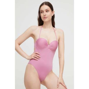 Max Mara Beachwear Цял бански Max Mara Beachwear в розово с подплатена чашка (2338310538600)