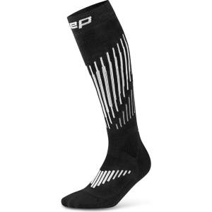 CEP Дамски компресионни чорапи CEP Women's Core Run Merino Tall 3.0 Compression socks - Black / White - размер IV (207-0571-0413)