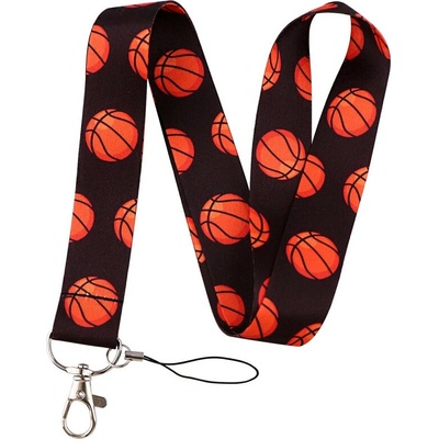 Šňůrka na krk Basketbalové míče pro basketbalisty černá