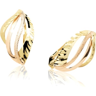 Cutie Jewellery - gold Zlaté ručně porývané náušnice M450