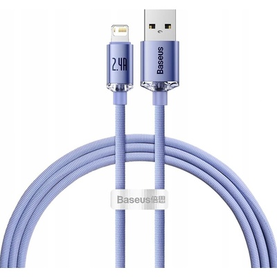 Baseus CAJY000005) Crystal Shine Series USB Type A - Lightning 2,4A, 1,2 m fialový