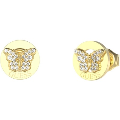 Guess Pozlacené náušnice Motýlci Chrysalis JUBE06136JWYGT/U