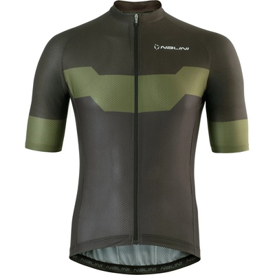 Nalini Мъжка фланелка с къс ръкав за колоездене Nalini MTB Zip Jersey Cycling jersey - Green Forest (056-4013-0213)