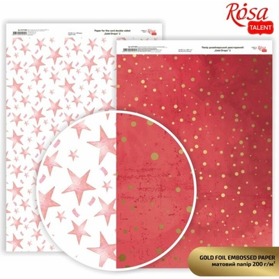 Rosa Papiere na scrapbooking Drops A4 - zlaté bodky 2
