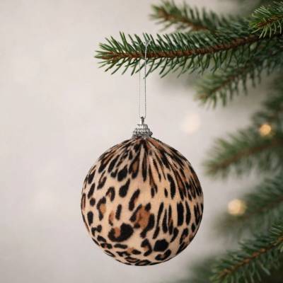 Gilde Vianočná guľa Leopard, 15 cm