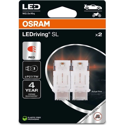 Osram LED P27/7W 3157DRP-02B RED 12V 1,8W W2.5x16q