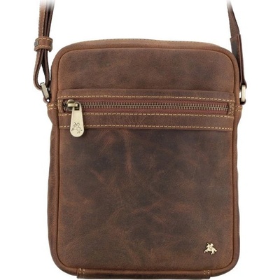 Značková pánska kožená taška cez rameno KT171 hnedá