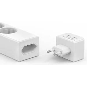 Hama Разклонител 5 гнезда, 17 w, 2хusb-c, превключвател, 1, 4 м, бял (223191)