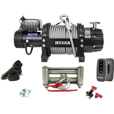 Elektrický naviják 11,7t 24V ocelové lano 26,5m HUSARWINCH BST S 26000