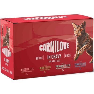 CARNILOVE Cat POUCH GRAVY MULTIPACK 12 x 85 g