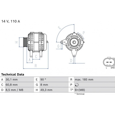 Generátor BOSCH 0 986 086 330 (0986086330)