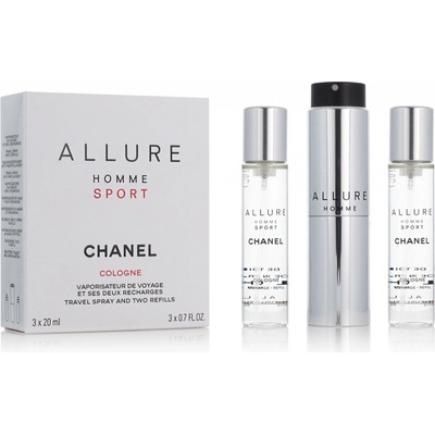 Chanel Allure Homme Sport Cologne EDC 20 ml (plnitelný flakon) + náplň 2 x 20 ml darčeková sada