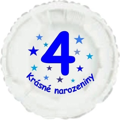 Balonky.cz Krásné 4. narozeniny fóliový balónek kruh pro kluky