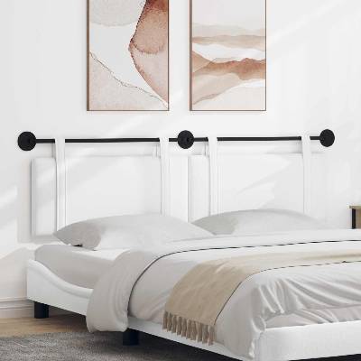 vidaXL Висяща табла Монтиране на стена Бял 190 x 55 x 5 см текстил (42031505)