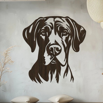 dřevo života Dřevěný obraz psa Německá doga Rozměry (cm): 80x80, Zvolte barvu dekoru: Wenge