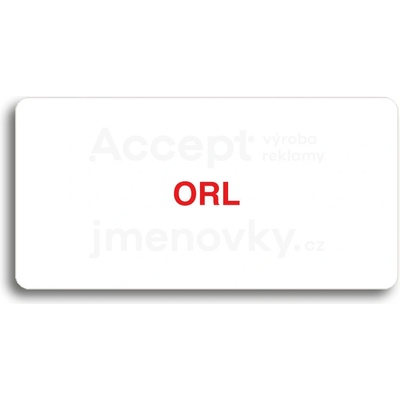 ACCEPT Piktogram ORL - bílá tabulka - barevný tisk bez rámečku