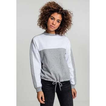 Urban Classics Дамска спортна блуза в сиво и бяло Urban Classics grey/whiteUB-TB1842-01219 - Сив, размер S