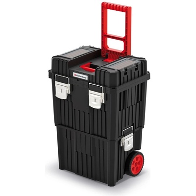 Prosperplast Heavy Modulární kufr na nářadí s transportními kolečky a kovovými zámky černý 450 x 360 x 640 KHVWM-S411