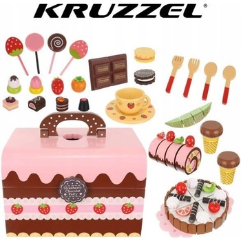 Kruzzel 9355 Drevený box plný sladkostí na hranie
