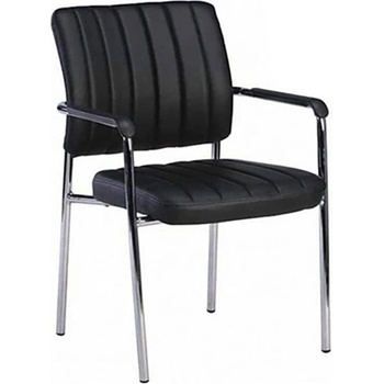 RFG Посетителски стол RFG Glos M, екокожа, метална основа, до 120 kg, черен, 4 (4010100313)