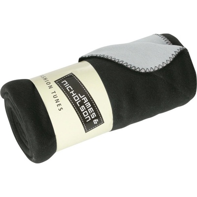 James & Nicholson Deka JN 952, 2-vrstvá, fleecová, 150x170cm COT02095281799-black/silve UNI Černá/stříbrná
