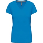 Kariban V-NECK K381 / Дамска тениска с къс ръкав - тропическо синьо XXL (20K381i4305)