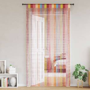 Pure Line Home Пердета с ресни в цвят многоцветен за тръбен корниз, 2 бр. , 140 x 250 см