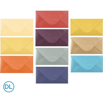 Obálka dopisní barevná Luma DL 220 x 110mm, mix metalických barev