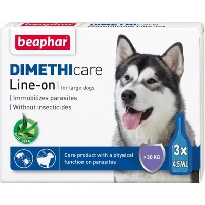 Beaphar Dimethicare Line-on - против бълхи, кърлежи и насекоми, 3 броя, за кучета над 30 кг, без инсектицид