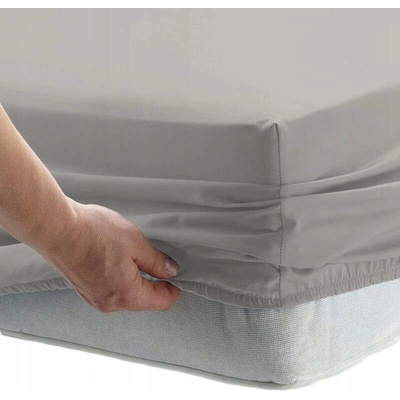 Eurofirany makosatén prostěradlo Nova s gumou stříbrné 180X200x30