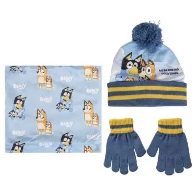 Cerda Bluey Детски комплект шапка, шал, ръкавици