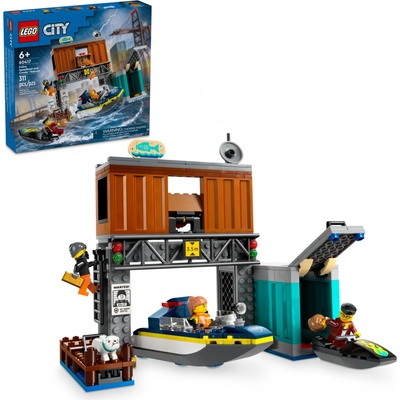 LEGO® City 60417 Policajný rýchly motorový čln a úkryt zločincov