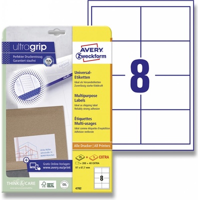 Avery Zweckform 4782 univerzální etikety 97,0 x 67,7 mm 240 ks bílé