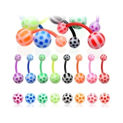 Šperky eshop piercing do pupíku kvítek z teček I17.30 zelená