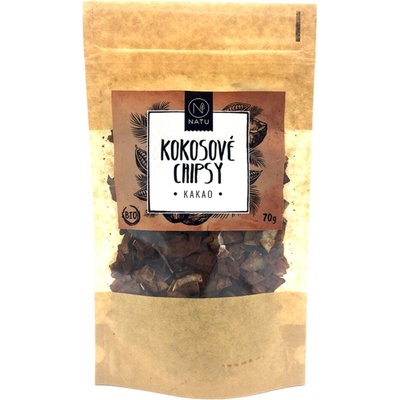 NATU Kokosové chipsy BIO kokosové chipsy v BIO kvalitě příchuť Cocoa 70 g