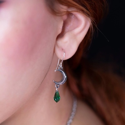 Alchemy gothic Обици ALCHEMY GOTHIC - Tears Of The Moon-Green Tear - E477G