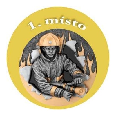 Emblém barevný EM37 hasič 1.místo