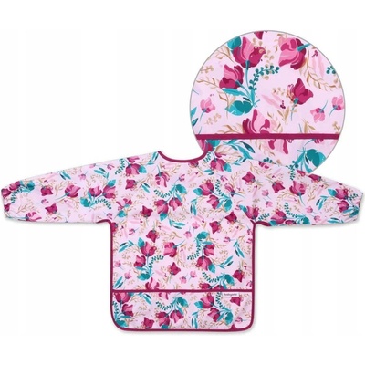 BabyOno bryndák nepromakavý s dlouhým rukávem a kapsíčkou Floral, růžová – Hledejceny.cz