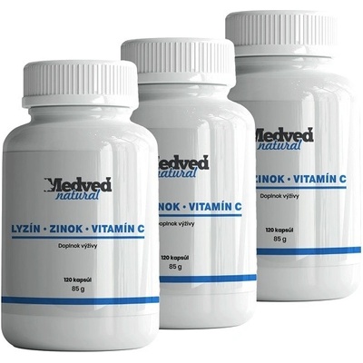 Medveď Natural Lyzín zinok a Vitamín C 3 x 120 kapsúl