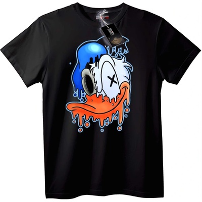 NOONEBRAND Тениска Стилизиран Donald Duck - 3XL, Black