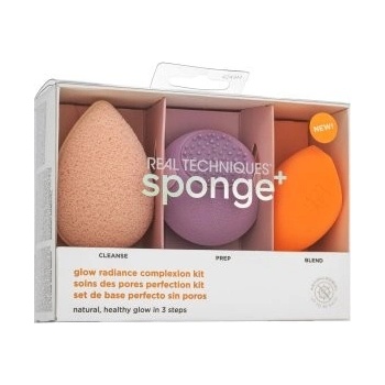 Real Techniques Sponge+ Glow Radiance Complexion Kit 3 ks